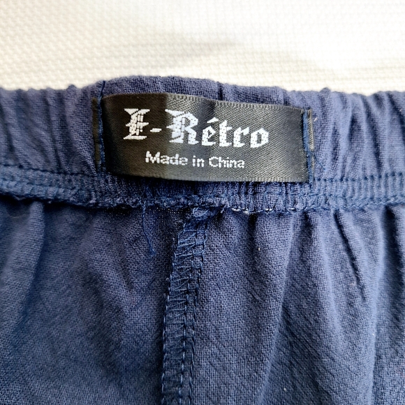 E-Retro brand "Float like A Butterfly" Lagenlook pull-on crop pants size XL. - Picture 7 of 11